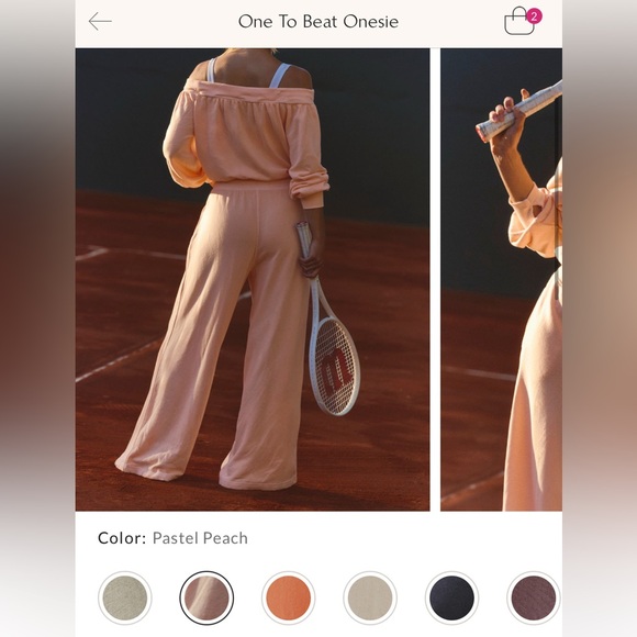 NWT Free People FP Movement One To Beat Onesie - pastel peach - small - Picture 6 of 8